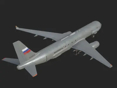 Russian Air Force Tu-214R Reconnaissance aircraft Tu214R Ty214R Low-poly 3D model