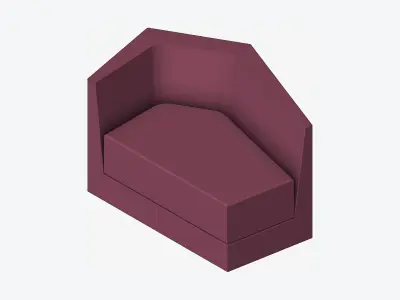 Furniture - Seating - Contemporary - Scoop - Left Low-poly 3D model