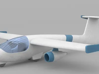 Cartoon airplane 1 Low-poly 3D model
