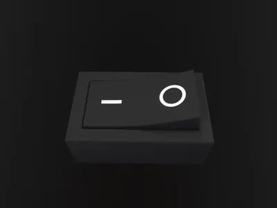 On - Off power switch 3D Model Low-poly 3D model
