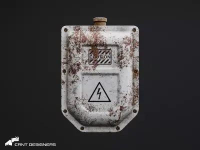 Rusty Electrical Switch Box Low-poly 3D model
