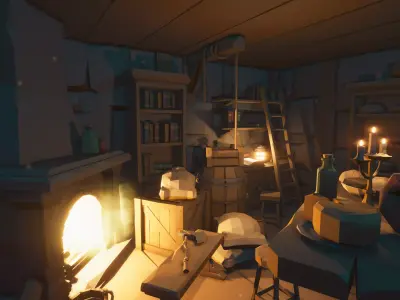 STYLIZED Fantasy Village - Low Poly 3D Art Low-poly 3D model