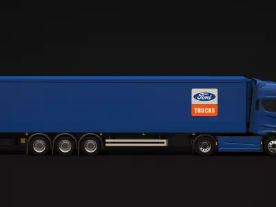 Ford F-Max Box Trailer 3D model