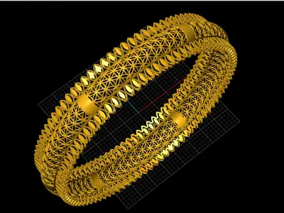 1387 Golden Echoes Bangle 11gm 3D print model