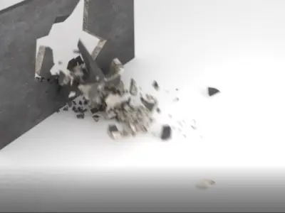 Bomb Crack Wall 01 Low-poly 3D model