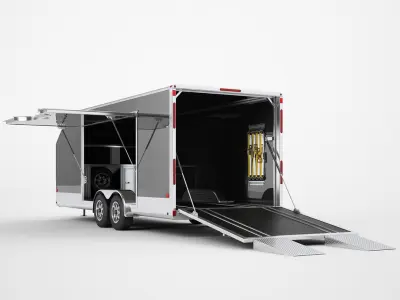 Enclosed Car Hauler Trailer 16 3D model