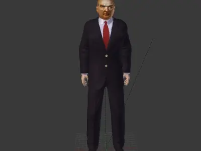 ataturk man in suit Low-poly 3D model