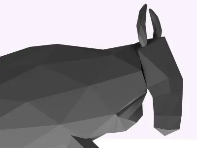 This is low poly 3d model of wild beest 3D model