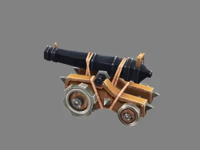 Ancient cannon Low-poly 3D model purchase