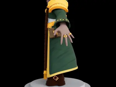 3D Old Man Gaming  Character Low-poly 3D model