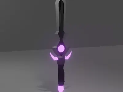 dagger sword with lights Low-poly 3D model