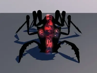 Fierce looking electronic ant Free low-poly 3D model