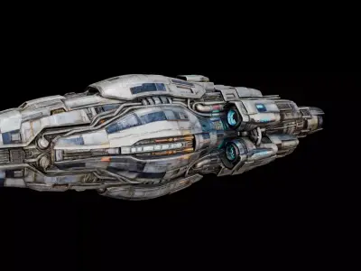 Sci-Fi Heavy Cruiser Spaceship 3D model