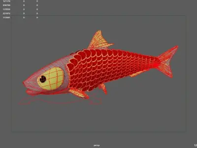 carp fish 3D model