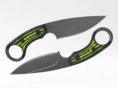 Tactical Combat Knife - Military - Karambit Style 01 Green Low-poly 3D model