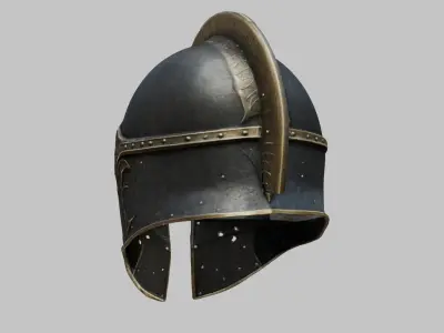 Fantasy Gothic Medieval Helm Armor Low-poly 3D model