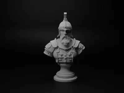 Crusader Warrior Bust Chess 3D print model