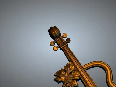 violin wall clock 3D print model