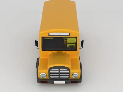 Stylized School Bus 3D Model Low-poly 3D model purchase