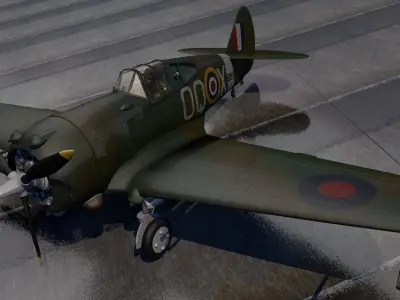 Curtiss P-36A Hawk 3D model