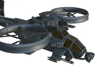 scorpion helicopter Low-poly 3D model