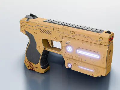 Laser Handgun Low-poly 3D model purchase