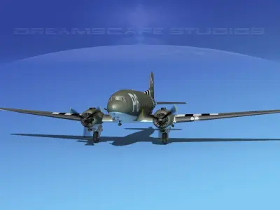 Douglas C-47 Dakota USAAF V1 3D model