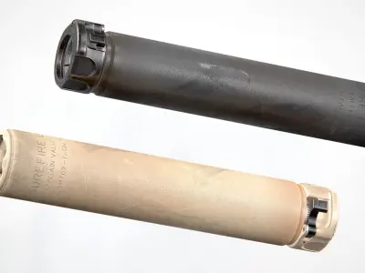 Surefire SOCOM762-TI2 Suppressor Low-poly 3D model