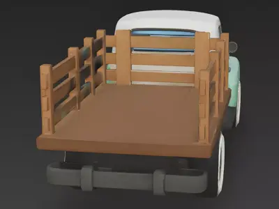 Stylized 1950s Rural Pickup Truck 3D Model Low-poly 3D model