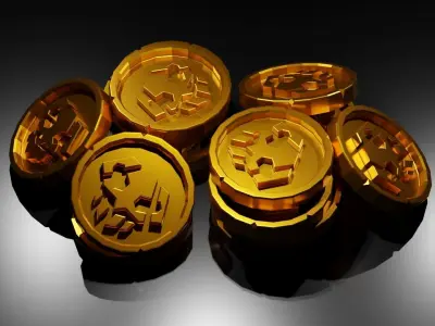Gold Coins Low-poly 3D model Low-poly 3D model