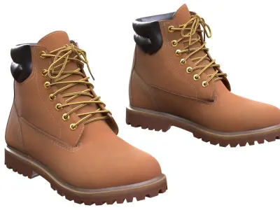 Boots Low-poly 3D model 2