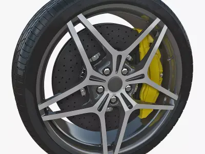 Sports Car Wheel 3D model by 3dmi
