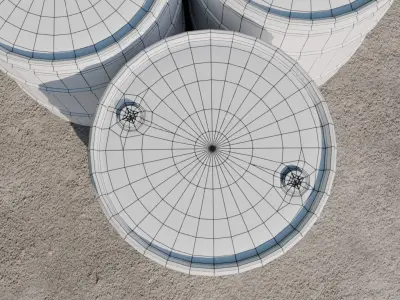 Plastic Barrel Low-poly 3D model get