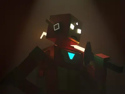 Robot Model iron man Low-poly 3D model