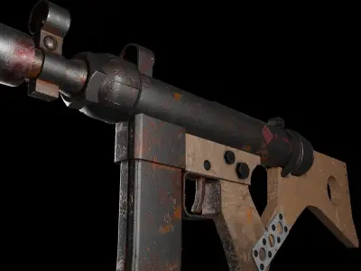 Submachine Gun  Low-poly 3D model