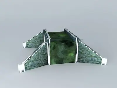 Eco Rail Track Brick Bridge 1 DummyOld Steam Day Free 3D model
