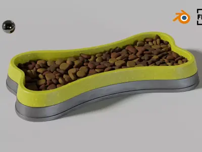 Dog bowl shaped 04 3D model
