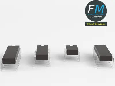 Integrated circuits chips 3D model