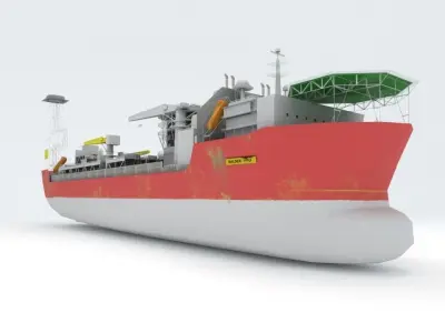 FPSO Balder Offshore Oil Rig Low-poly 3D model