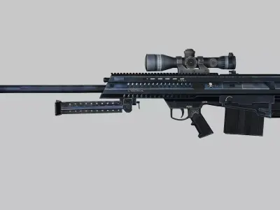 Sniper Denel 12NTW-20 Low-Poly 3D Model Low-poly 3D model