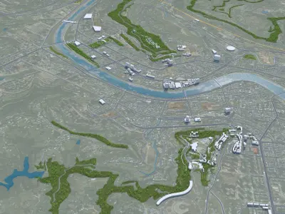 Bazhong Sichuan China 30km Free low-poly 3D model
