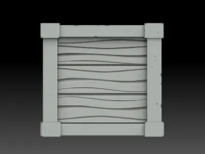 stylized wooden box 3D model