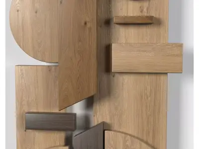 Wall shapes Decoration - Wood - 35x60 - Collection - Part 4 3D model