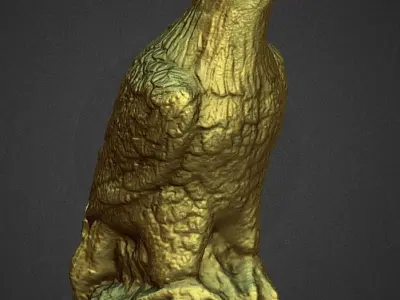 Eagle golden Low-poly 3D model