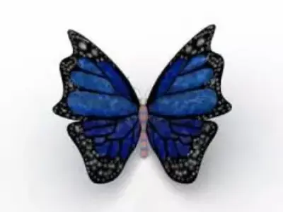 Butterfly brooch 3D model