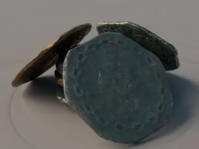 Coin 000 R Low-poly 3D model