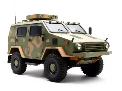 Camo Tactical Vehicle model pack Low-poly 3D model
