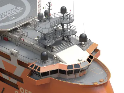 Offshore Construction Vessels OCV Orange 3D model