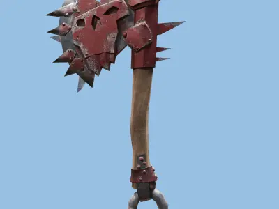 Ork Axe Low-poly 3D model