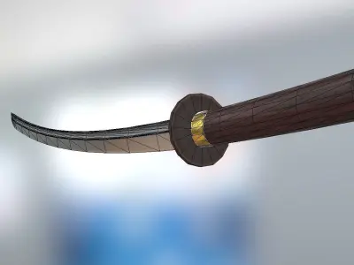 Katana sword Free low-poly 3D model get